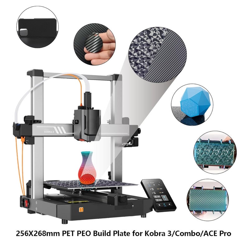 LANKEGU لوحة بناء مزدوجة الجوانب PET PEO لطابعة Anycubic Kobra 3، منصة طباعة PET ناعمة + PEO ناعم لكوبرا 3، مجموعة كوبرا 3 - Image 5